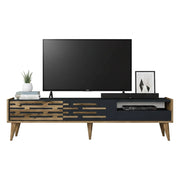 Mobile porta TV Upana, Credenza da soggiorno, Armadio basso per TV, Base parete attrezzata, 180x45h35 cm, Antracite e Noce