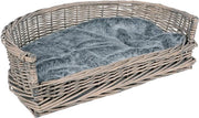 Cuscino per cani in legno di quercia con cuscino rimovibile S - Grigio (61 x 44,5 x 15,5 cm)
