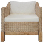 Poltrona | Sedia Relax con Cuscini in Rattan Naturale