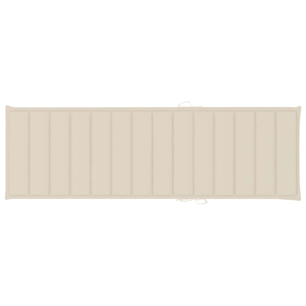 Lettino prendisole sedia a sdraio lettino prendisole letto da giardino mobili da esterno per patio con cuscino color crema legno di pino impregnato 02_0012437