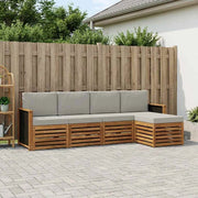 Set di divani da esterno 5 pz Naturale e Grigio Chiaro 3384222