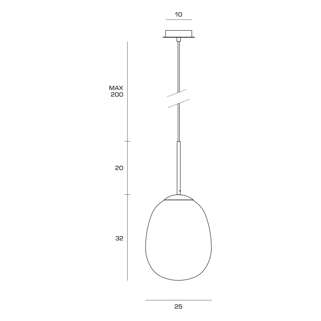 DROP SOSPENSIONE 1 LUCE VETRO OPALINO FINITURA ORO  ATTACCO E27  VETRO 25CM