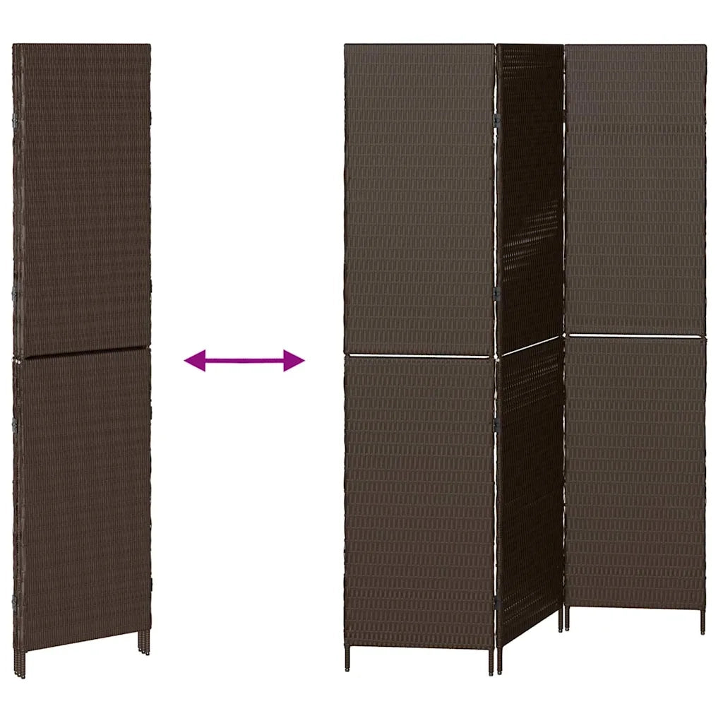Divider per stanze | Paravento | Divisorio Ambienti Marrone 146 x 180 cm polyrattan