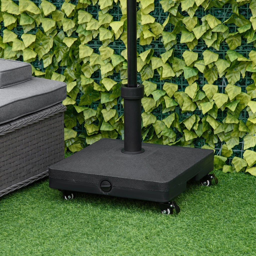 Base per Ombrellone con Ruote Riempibile ¨C Zephmum ¨C Nero 45x45x39cm