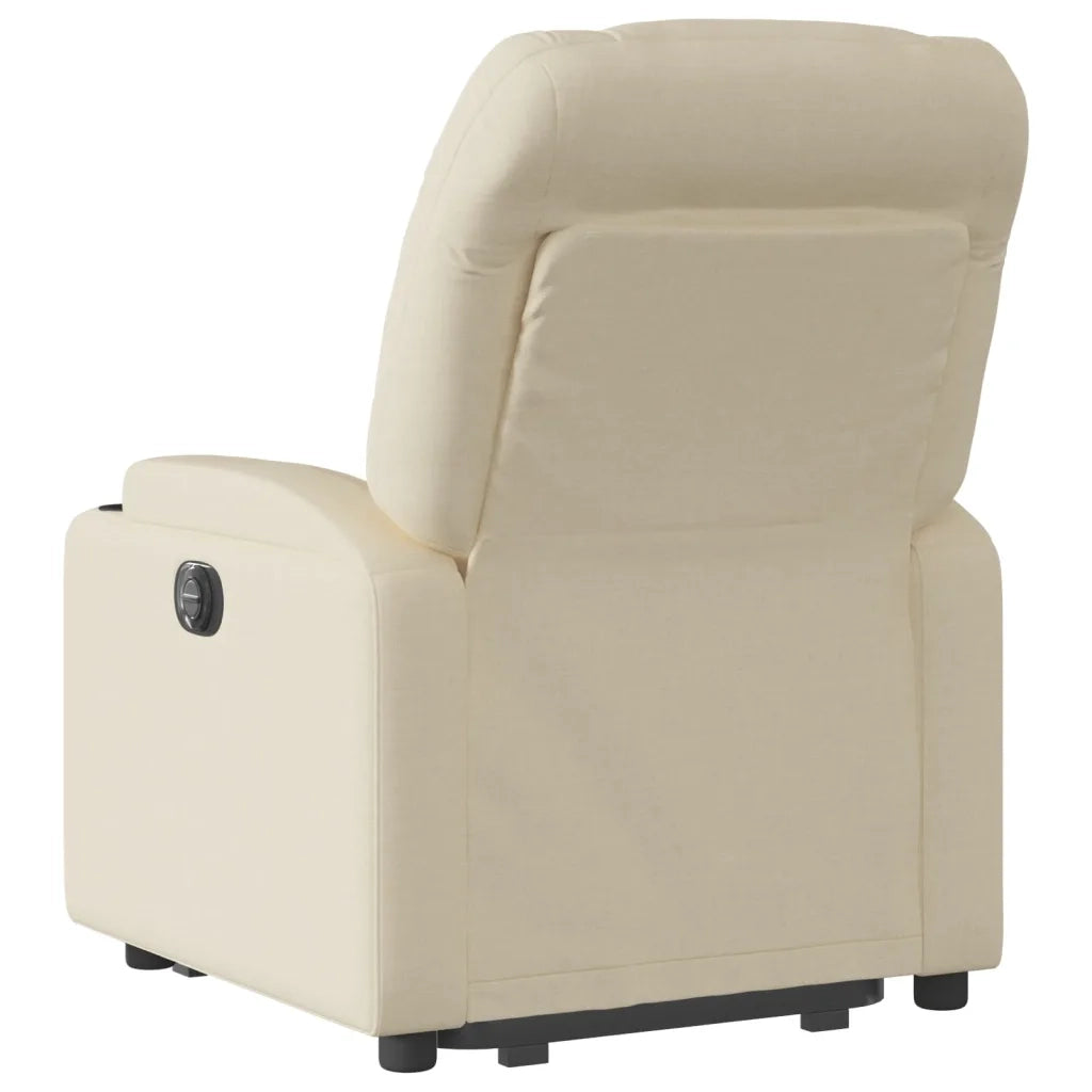 Poltrona Alzapersona Reclinabile Elettrica Crema in Tessuto 3204629
