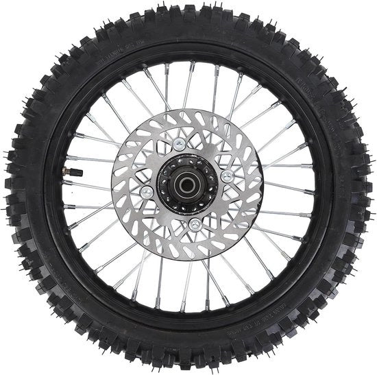 Montaggio Anteriore 14 Pollici Cinghia Interna 15mm Cerchio Asse con Disco Freni per Motocicletta Cross Pit 125cc 140cc 150cc 160cc