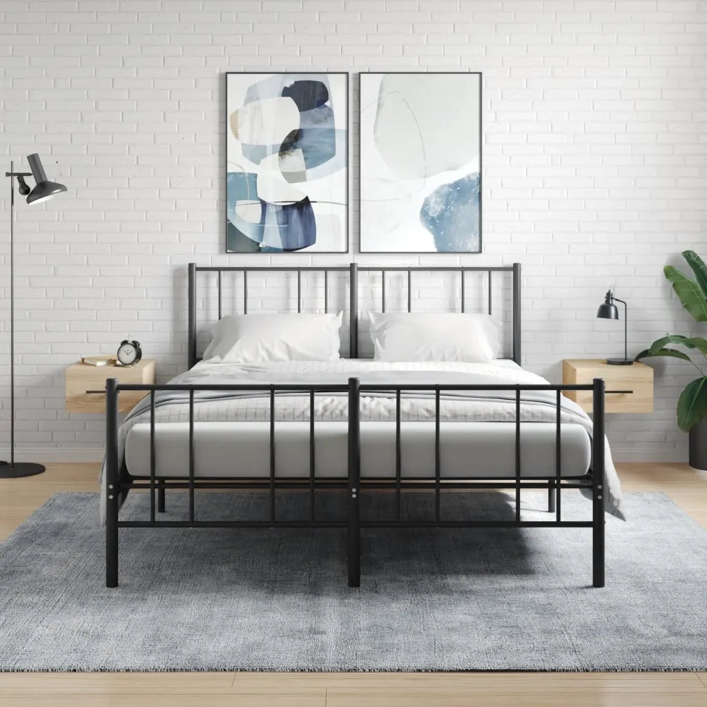 Comodini a Muro 2 pz-Set di 2 Tavolino da notte Rovere Sonoma 35x35x20 cm 457844