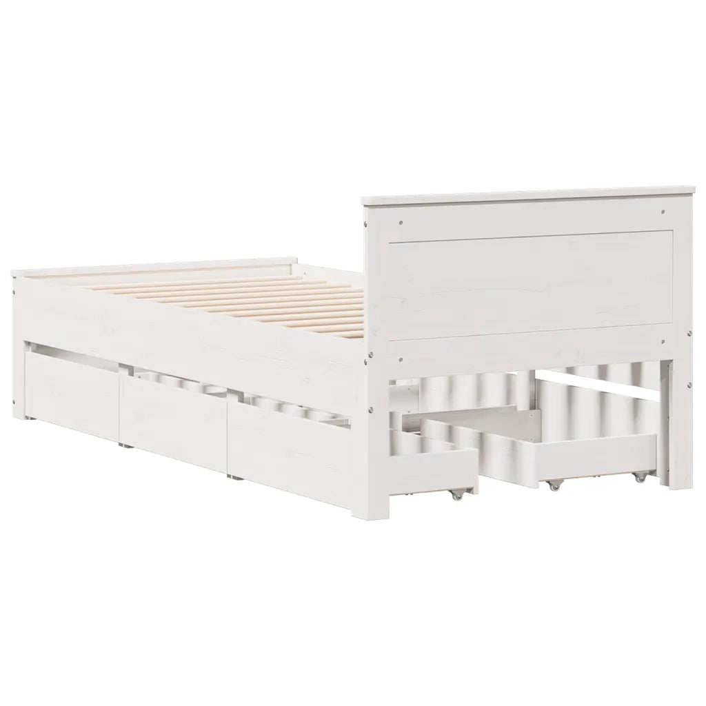 Giroletto senza Materasso con Testiera Bianco 90x200 cm Pino 3308775