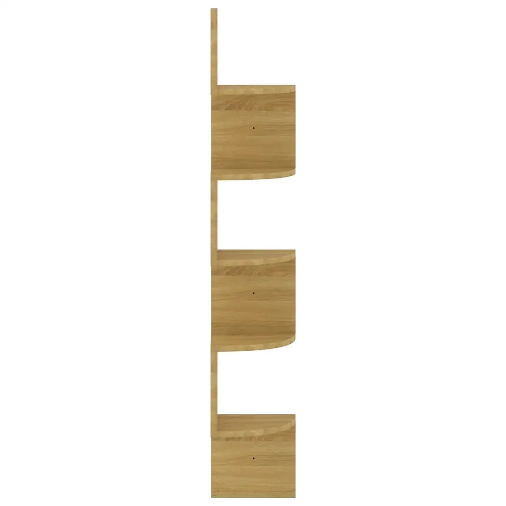 Scaffale Angolare a Muro Rovere Sonoma 19x19x123 cm Multistrato 326834