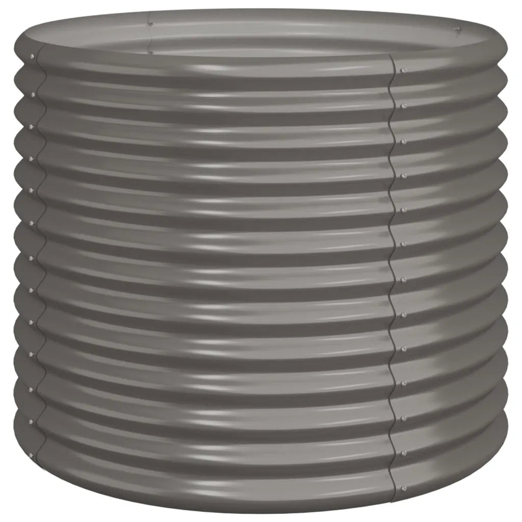 Vaso da Giardino Acciaio Zincato 80x80x68cm Grigio 318859