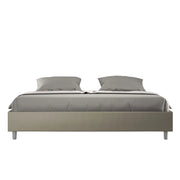 BS COM Letto matrimoniale king size con rete imbottito 200x200 similpelle cappuccino