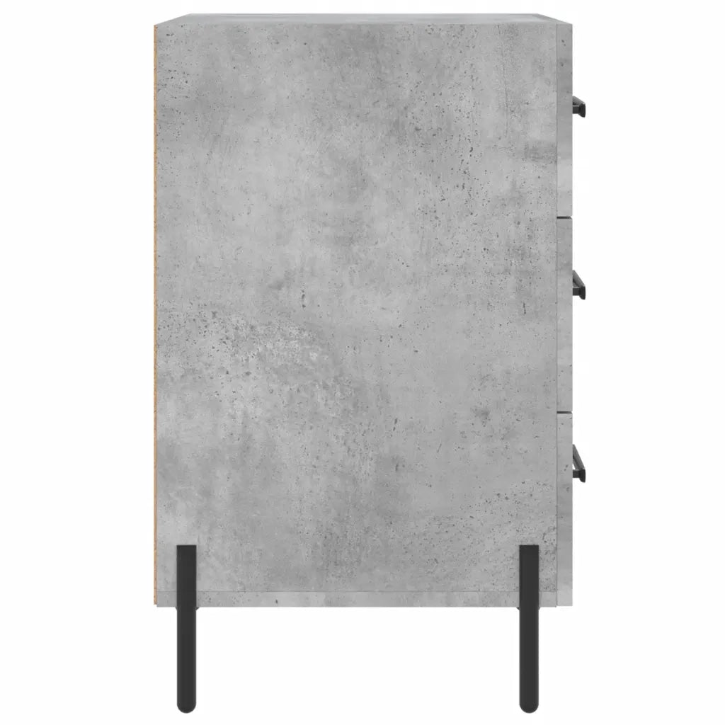 Comodino | Armadio da Notte | Mobiletto da notte Grigio Cemento 40x40x66 cm in Legno Multistrato