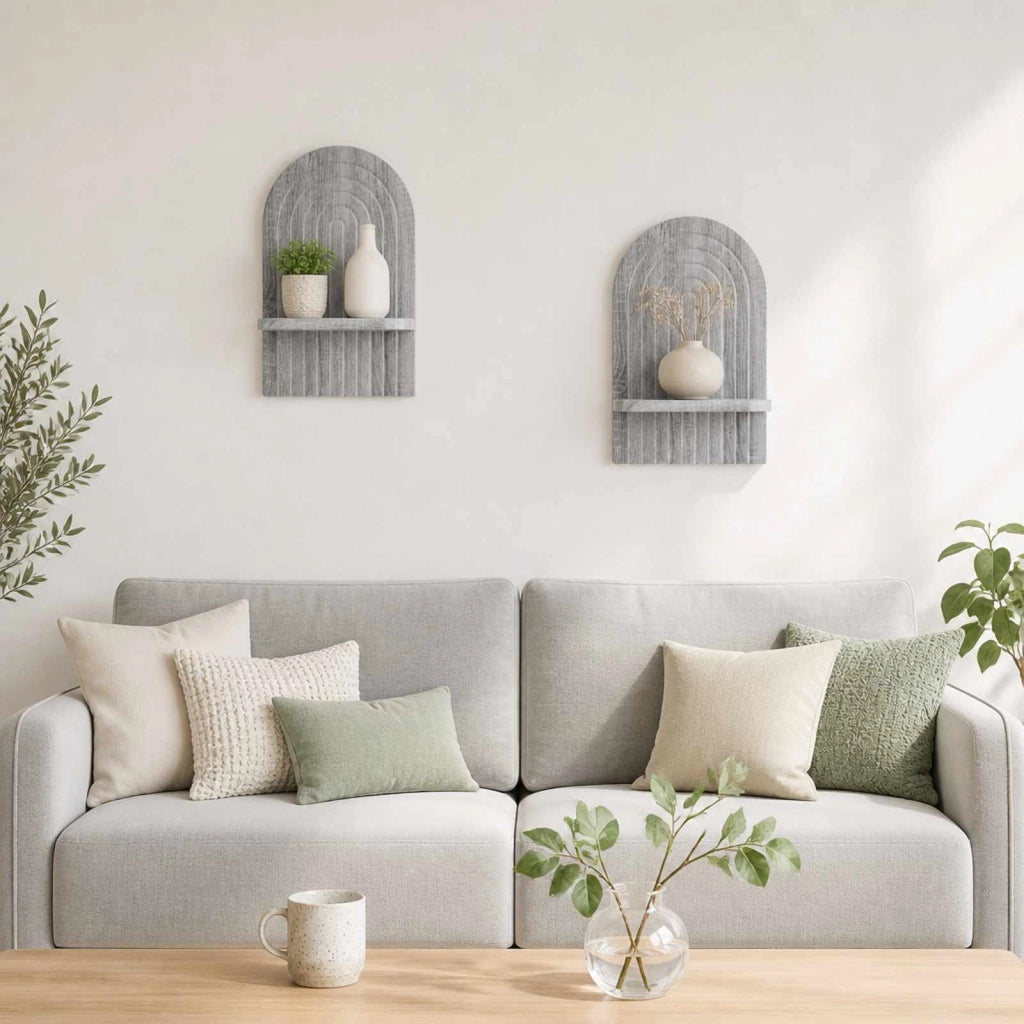 Scaffale da parete 2 pz Sonoma grigio 23 x 13,5 x 37,5 cm 8014929