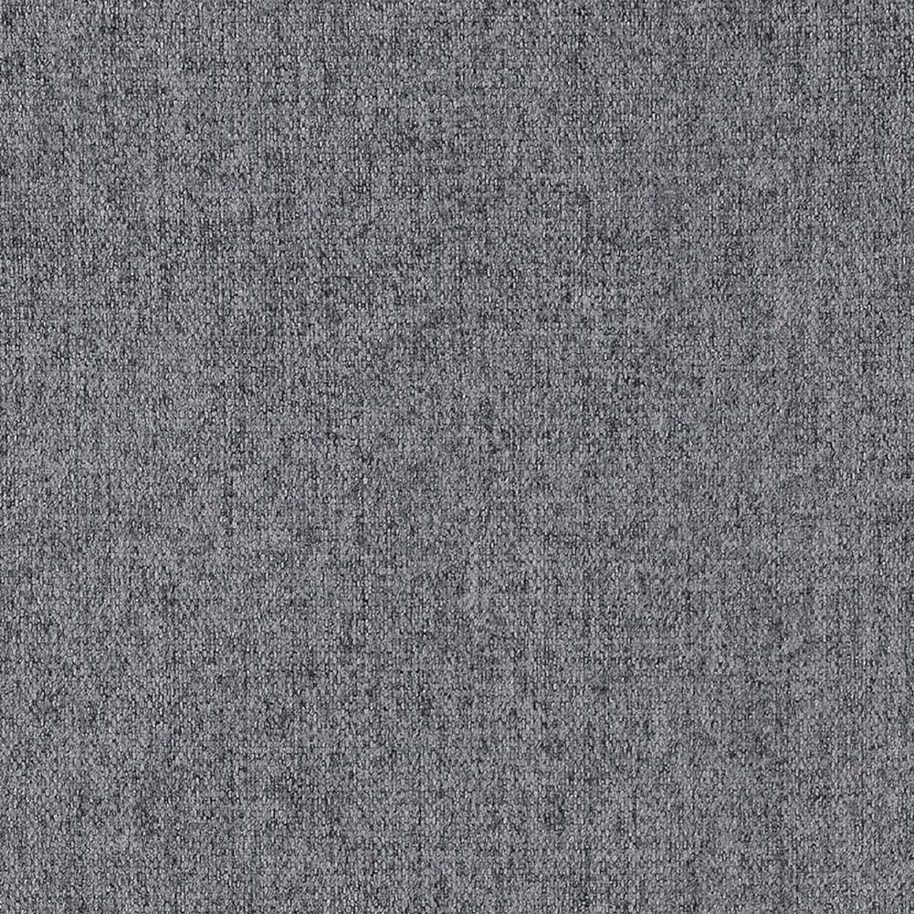 Pouf Sgabello 56x46 H 43cm Design Moderno Tessuto Grigio e Gambe in Legno