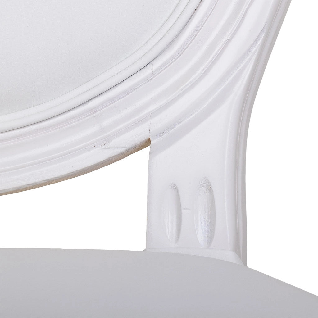 Sgabello in legno bianco 52x46x116h