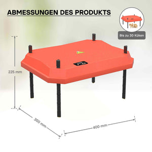 Fudajo Chioccia artificiale 30x40cm 30W Piastra termica per 25-30 pulcini, temperatura regolabile