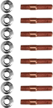 Kit di attacco per scarico 8 pezzi M8 - Turbo/Serraggio - Lega di alluminio - Alta resistenza a pressione - Controllo di qualità - Miglioramento dell'efficienza motrice - Attacchi per scarico
