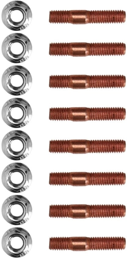 Kit di attacco per scarico 8 pezzi M8 - Turbo/Serraggio - Lega di alluminio - Alta resistenza a pressione - Controllo di qualità - Miglioramento dell'efficienza motrice - Attacchi per scarico