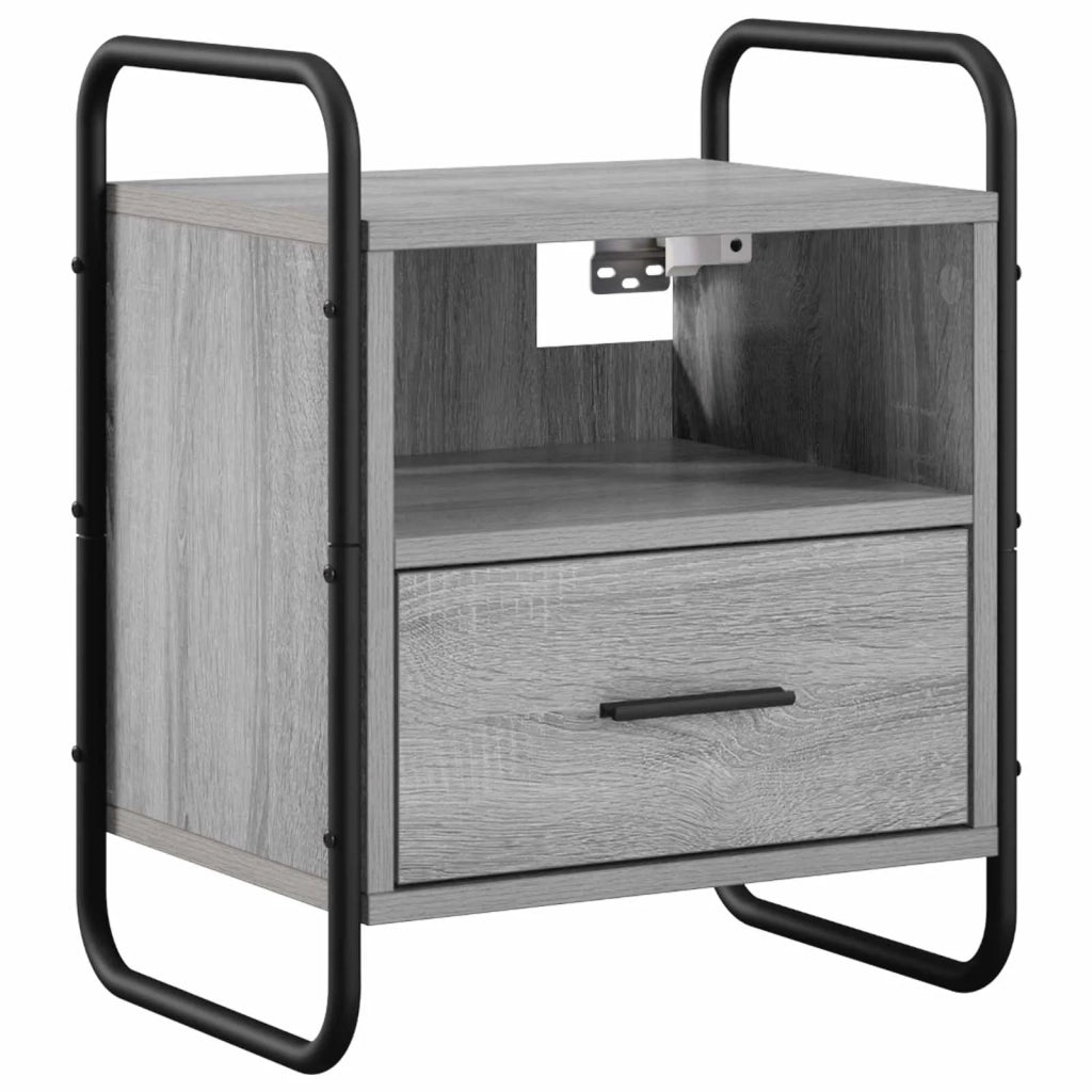 Mobiletto da Letto Appeso Sonoma grigio 40 x 30 x 50 cm 8013560