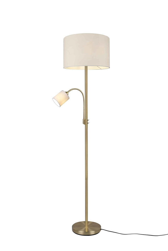 Piantana con lampada da lettura, metallo, ottone satinato, H 170 cm, Hotel