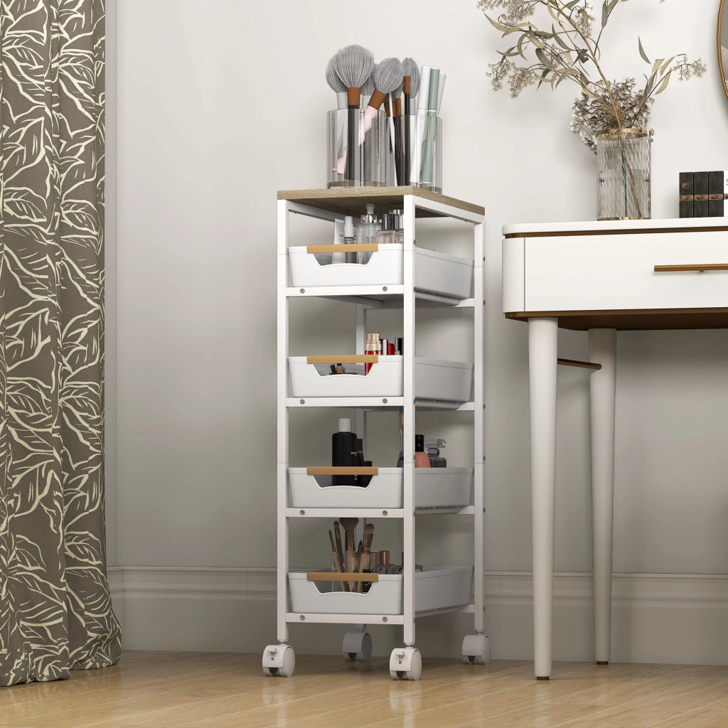 Carrello da cucina con cassetti ¨C zephmum ¨C Bianco