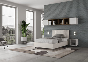 Letto 1 Piazza e Mezzo 120x210 cm Senza Rete Antea Bianco