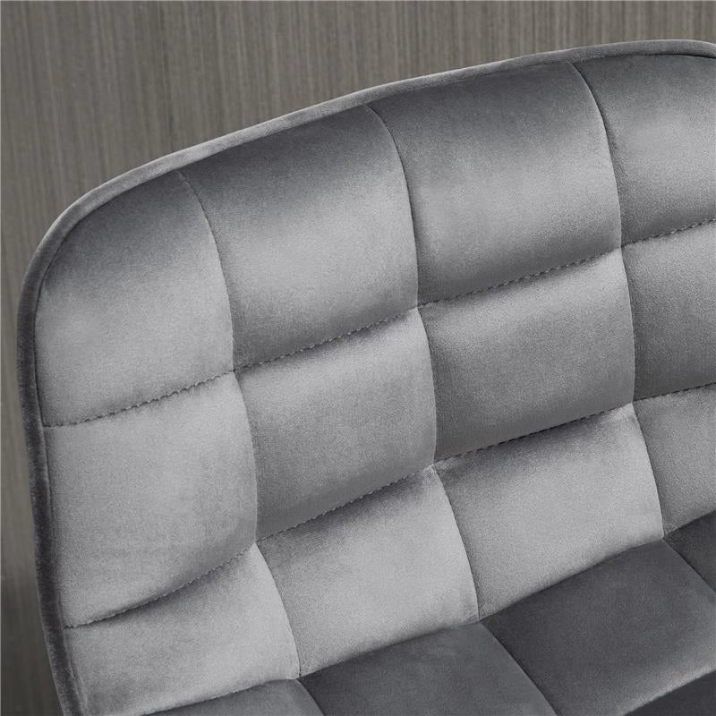 SET 2 SGABELLI DA BAR SEDIE IMBOTTITE STILE NORDICO VELLUTO GRIGIO