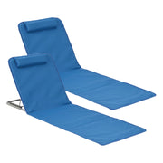 Set di 2 materassini da spiaggia con schienale reclinabile blu 03_0009657