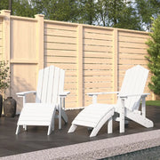 Sedie da Giardino Adirondack 2 pz con Poggiapiedi HDPE Bianco cod mxl 74454