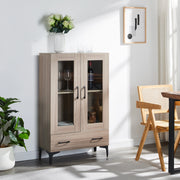 Armadio a Vetrata Søndersø Credenza con Vetrina 115 x 70 x 31 cm - Effetto Rovere Sonoma [en.casa]