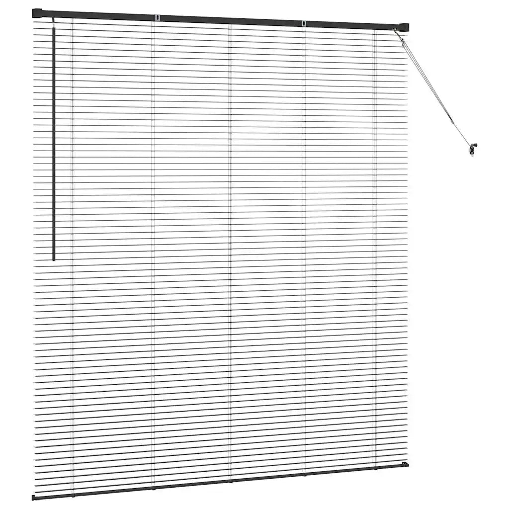 Tendaggi a Veneziana | Tenda a lamelle Nero 175 x 160 cm Alluminio