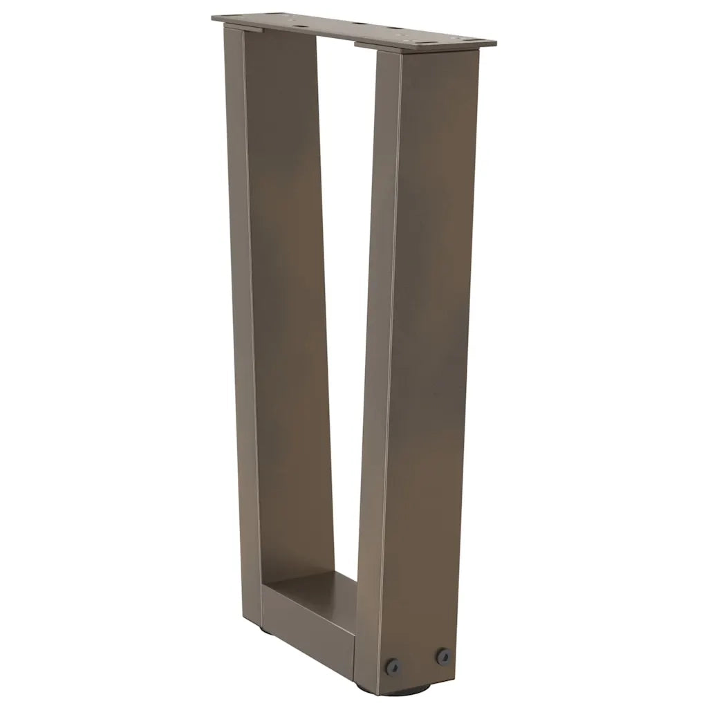 Gambe per Tavolino da CaffÃ¨ a Forma di V 2 pz Acciaio Naturale 38x(42-43,3) cm Acciaio