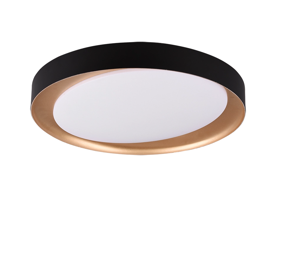 Plafoniera LED, plastica, nero, 48,5x7x48,5 cm, Zeta