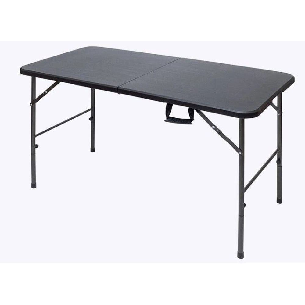 Trade Shop - Tavolo Pieghevole Portatile Rettangolare 120cm Multiuso Campeggio Con Maniglia Trasporto -