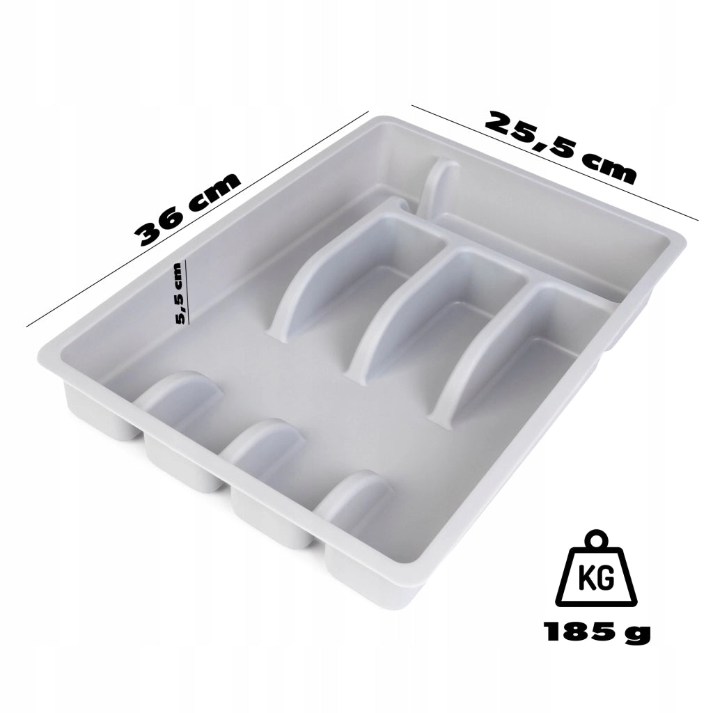 Inserto in plastica per cassetto KADAX, organizer per posate da cucina, grigio chiaro