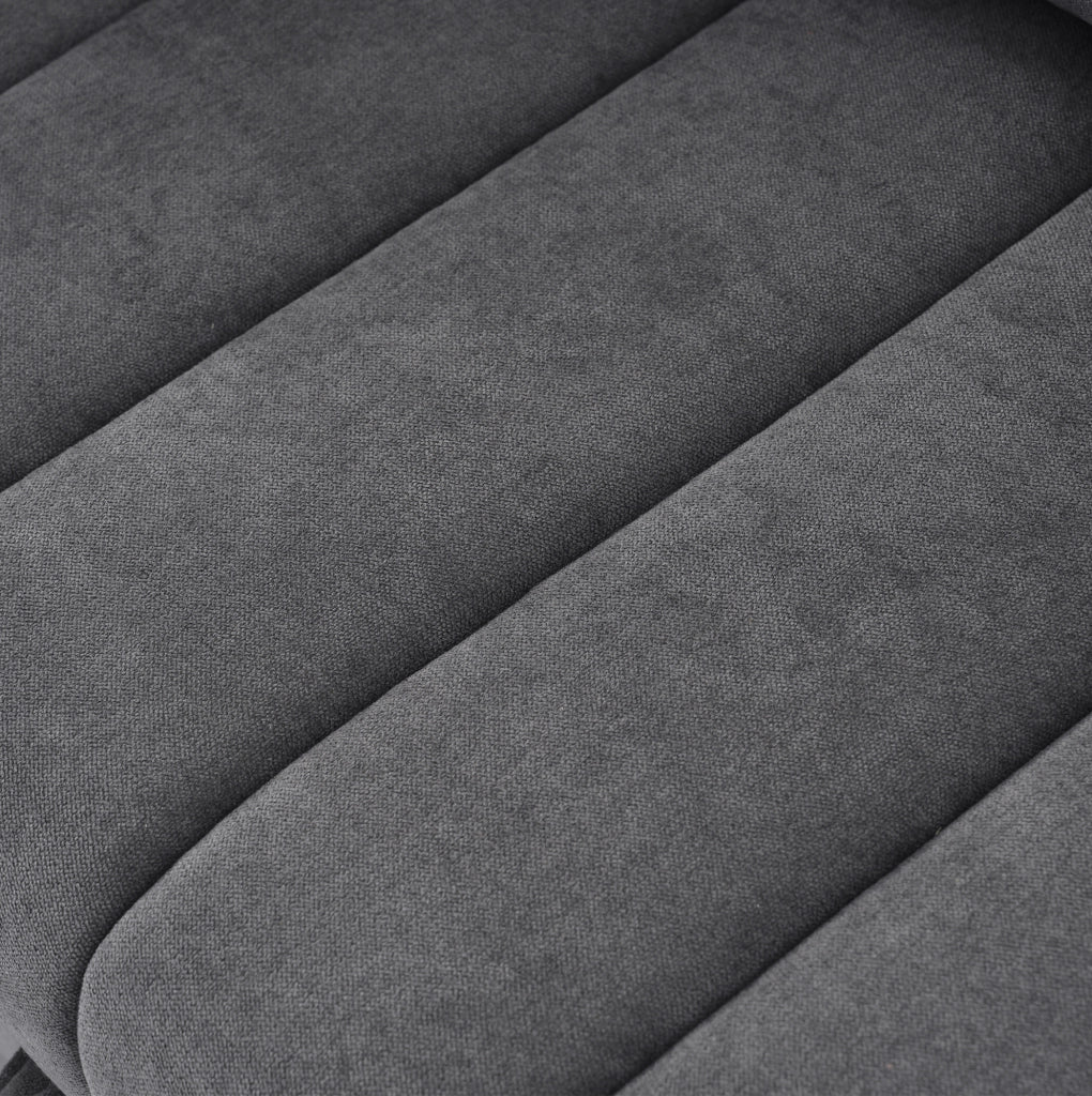 Divano letto 2 posti 136x162x84 cm in tessuto grigio con portabicchieri