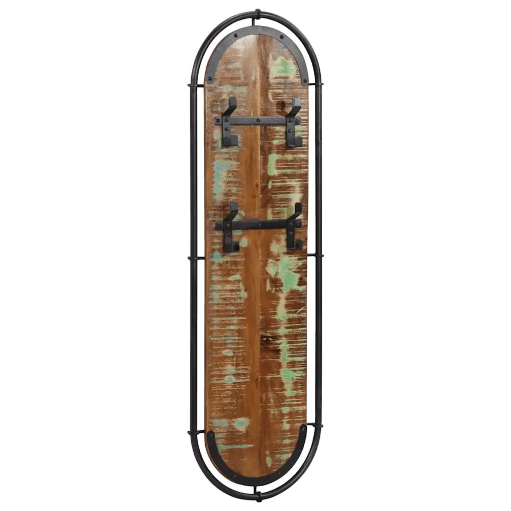 Appendiabiti da Parete con 4 Ganci 2pz Legno Massello Recupero 4013505
