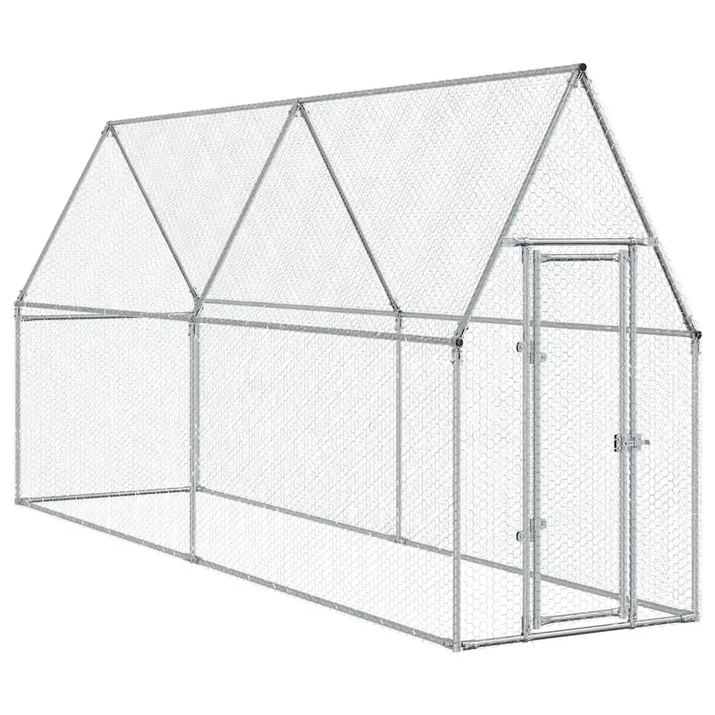 Gabbia per Polli Argento 400x100x190 cm in Acciaio Zincato CFW3624011