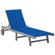Lettino prendisole sedia a sdraio lettino prendisole letto da giardino mobili da esterno per patio con cuscino legno massello di acacia grigio 02_0012482