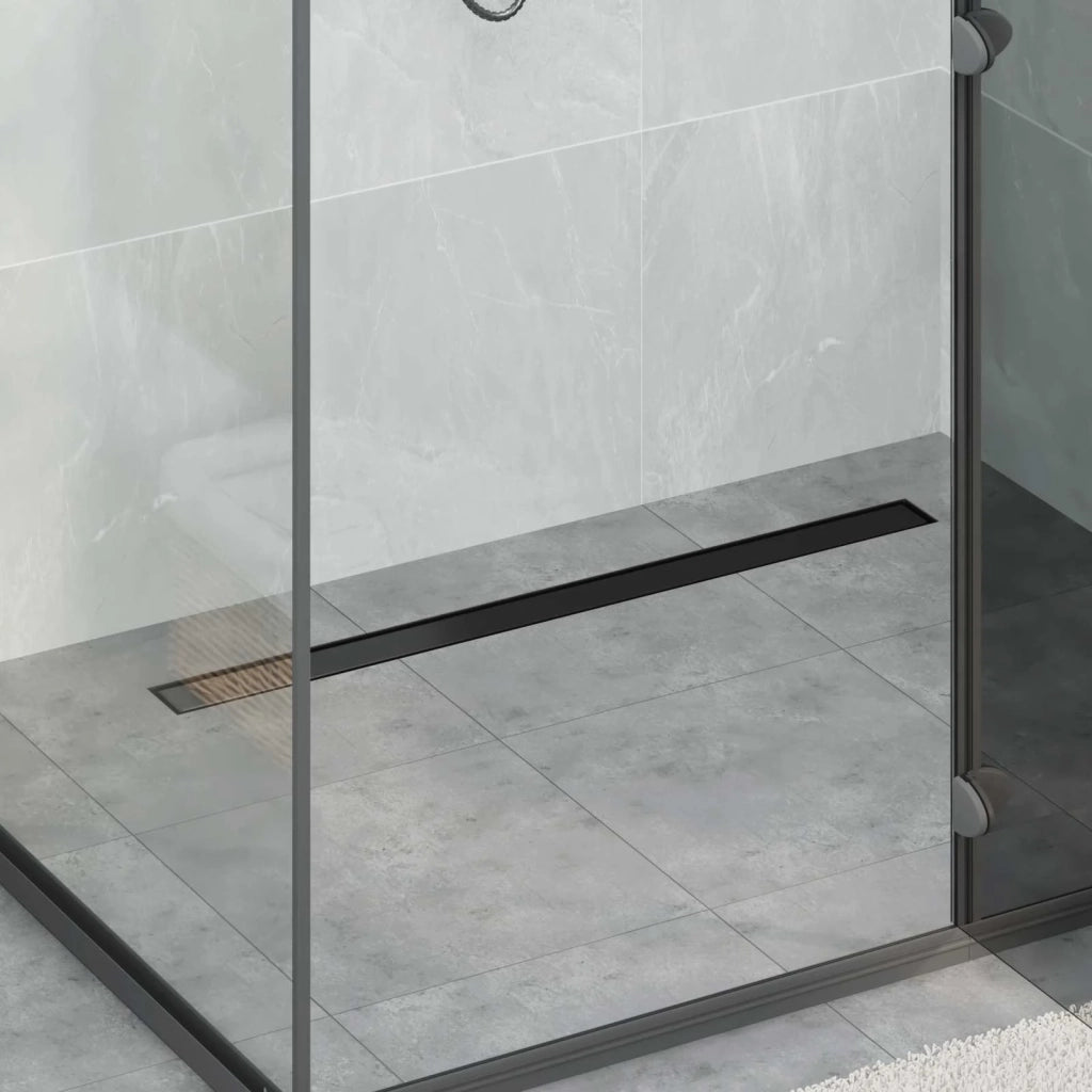 Drenaggio doccia 2 in 1 Nero 90 cm Acciaio Inox 304