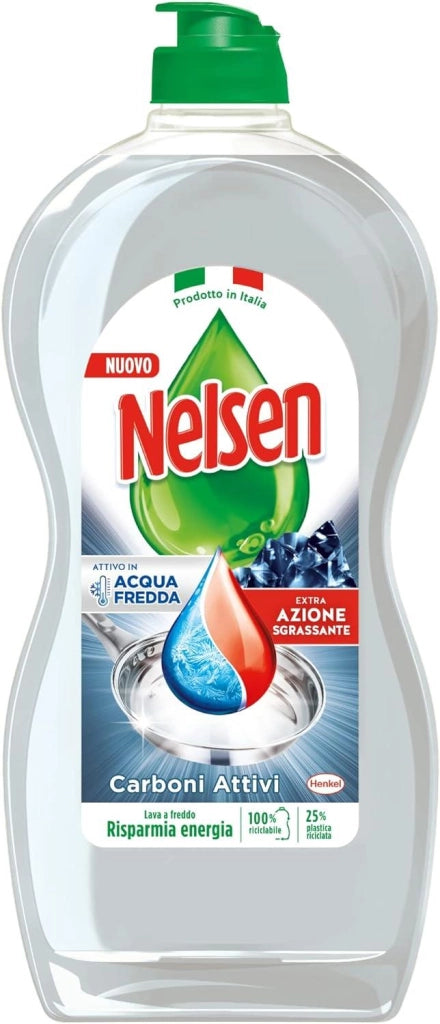 SET 12 NELSEN CARBONI ATTIVI DETERSIVO PER PIATTI A MANO 850 ML