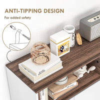 Easycomfort Credenza Moderna da Cucina in Legno con Armadietti, Cassetto e Vano Aperto, 105x39x83cm, Bianco