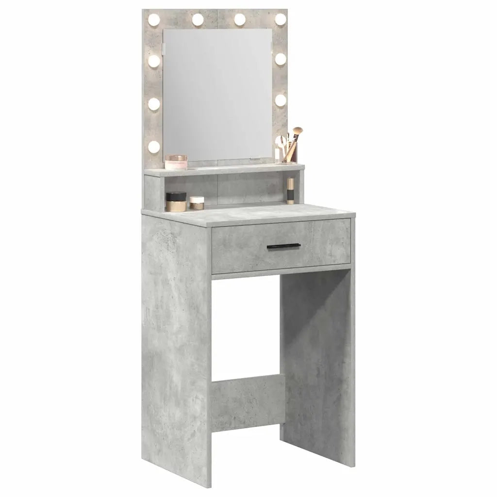 Tavolo da Trucco con cassetto Grigio cemento 50 x 41 x 135 cm 865094
