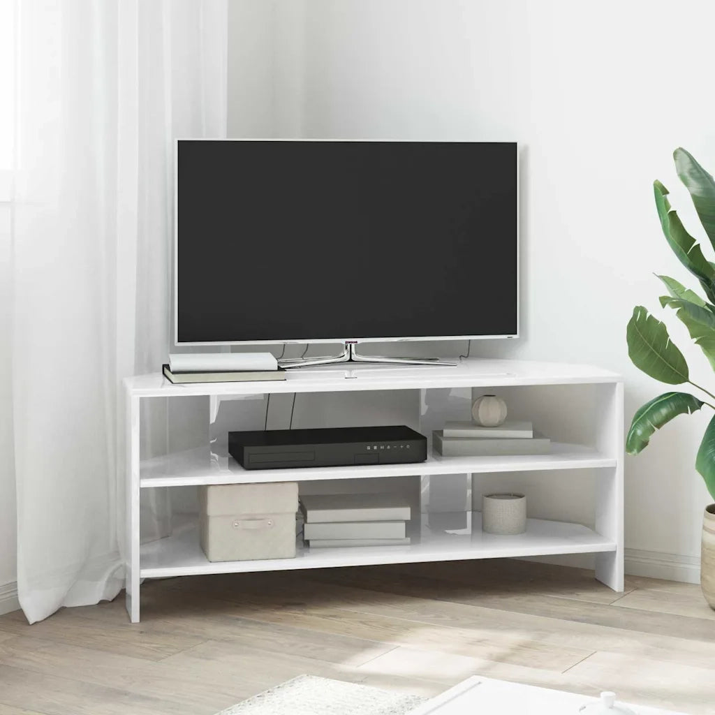 MobileTVAngolare Bianco ad Alto Lucido 102x40,5x45cm