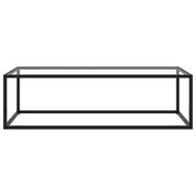 Tavolino da Salotto Nero con Vetro Temperato-Tavolino da soggiorno 120x50x35 cm