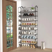 Scarpa metallica pieghevole - progettata per risparmiare spazio - nera - 8 livelli - 60 * 30 * 153
