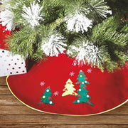 Trade Shop - Tappeto Gonna Copertura Base Albero Di Natale 100cm Rosso Decorazioni Natalizie -