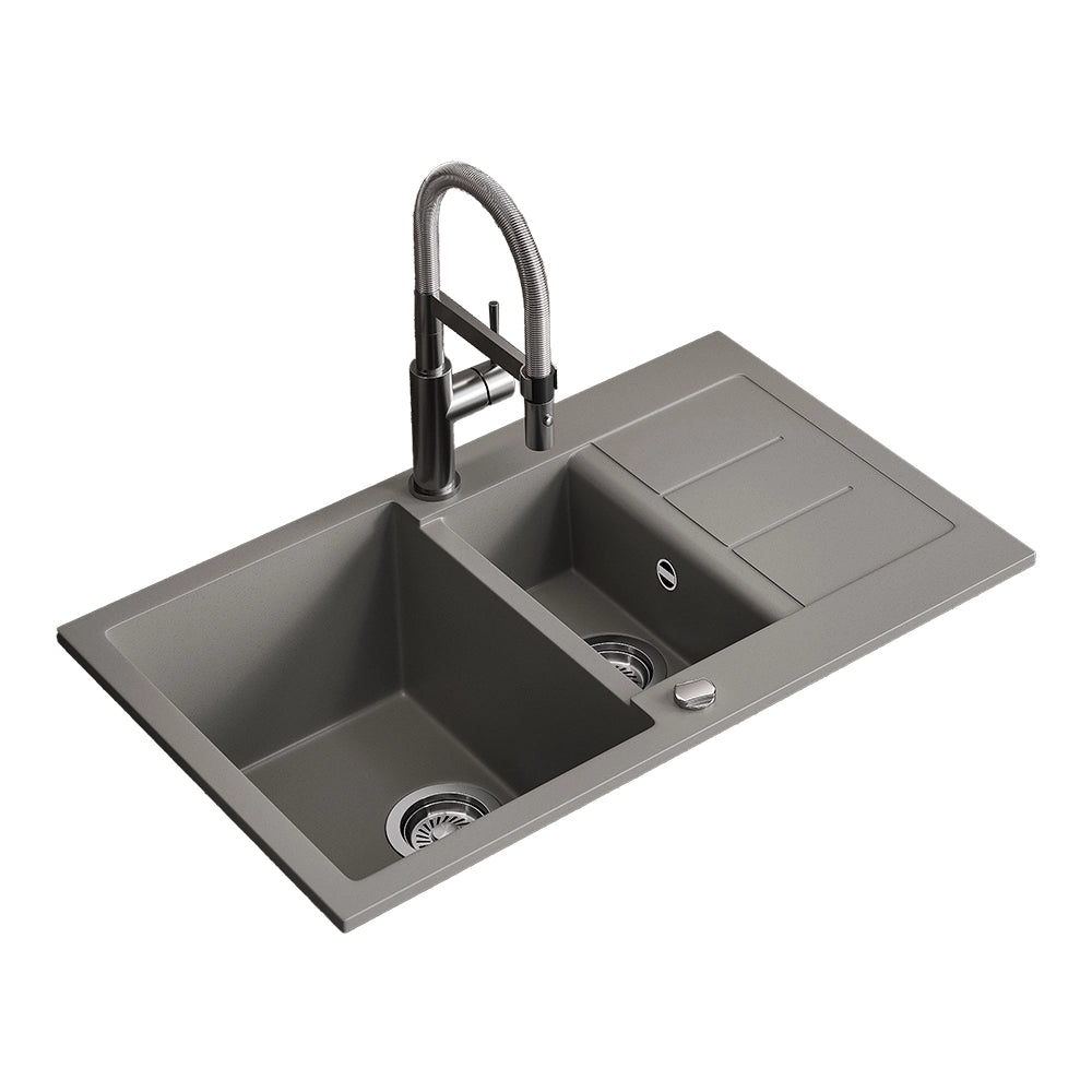 Bergström Lavello Calcestruzzo 80 x 50 cm con area di asciugatura