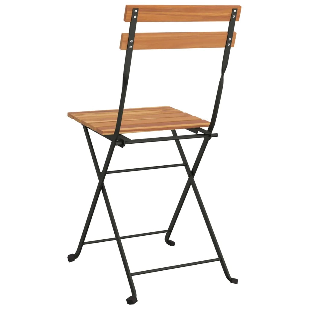 Sedie Pieghevoli da Bistrò 2 pz Legno Massello Teak e Acciaio 319979