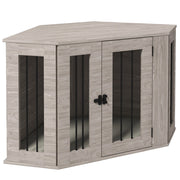 Cuccia per Cani Angolare con Cuscino ¨C Xylo ¨C Legno Marrone 104x55x63 cm